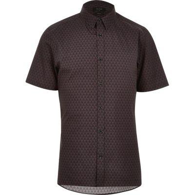 River Island Mens Geometric Print Slim Fit Shirt