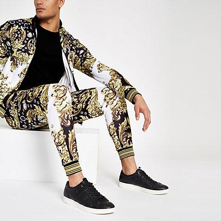 River Island Mens Jaded Baroque Jewel Joggers