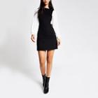 River Island Womens Contrast Pleated Sleeve Mini Dress