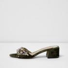 River Island Womens Velvet Embellished Mules