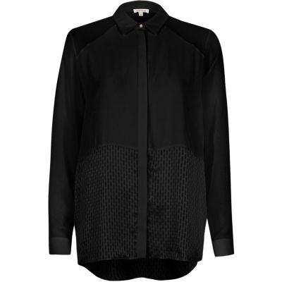 River Island Womens Mesh Panel Relaxed Shirt