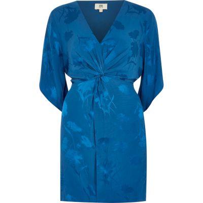 River Island Womens Petite Knot Front Kimono Dress