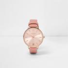 River Island Womens Rose Gold Tone Round Watch