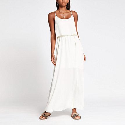 River Island Womens White Layered Maxi Dress
