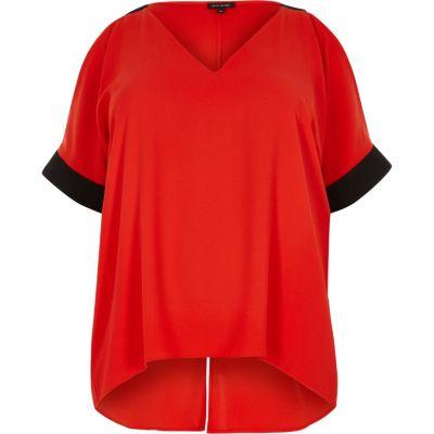 River Island Womens Plus Cold Shoulder V-neck Top