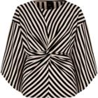 River Island Womens Stripe Print Twist Front Top