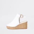 River Island Womens White Espadrille Wedge Shoe Boots