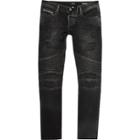 River Island Mensblack Biker Danny Super Skinny Jeans