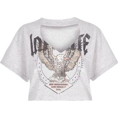 River Island Womens 'infinite' Print Cut Out Crop Top