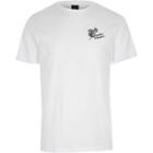 River Island Mens White Chest Embroidered Slim Fit T-shirt