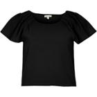 River Island Womens Ruched Sleeve T-shirt
