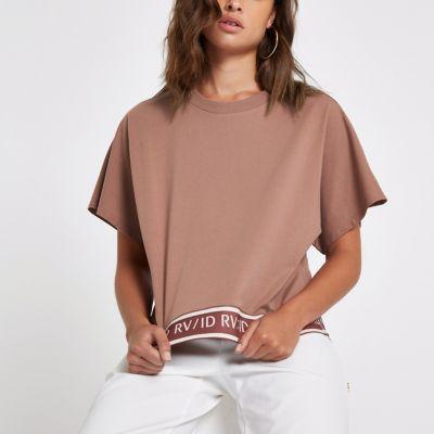 River Island Womens Ri Tape Sleeve T-shirt