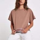 River Island Womens Ri Tape Sleeve T-shirt