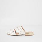 River Island Womens White Faux Pearl Studded Mules