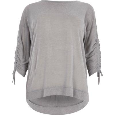 River Island Womens Plus Ruched Sleeve Top