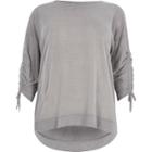 River Island Womens Plus Ruched Sleeve Top