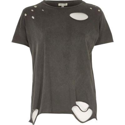 River Island Womens Ripped T-shirt