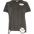River Island Womens Ripped T-shirt