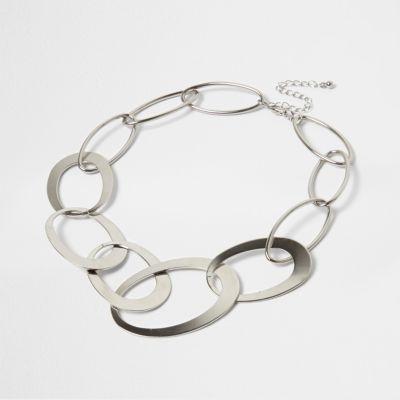 River Island Womens Silver Tone Statement Chain Necklace