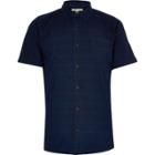 River Island Mens Denim Grid Print Short Sleeve Shirt