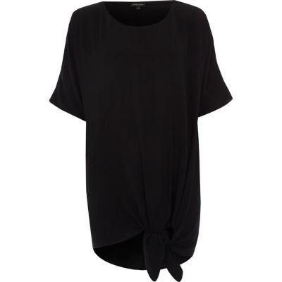 River Island Womens Knot Front Oversized T-shirt
