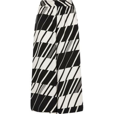River Island Womens Geo Wide Leg Cropped Culottes