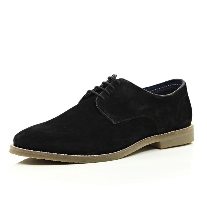 River Island Mensblack Suede Formal Shoes