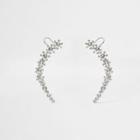 River Island Womens Silver Tone Flower Embellished Ear Cuffs