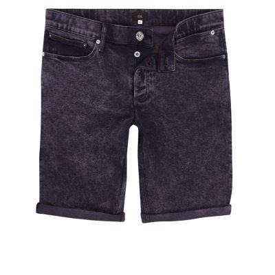 River Island Mens Acid Wash Skinny Denim Shorts