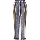 River Island Womens Stripe Pom Pom Hem Tapered Trousers