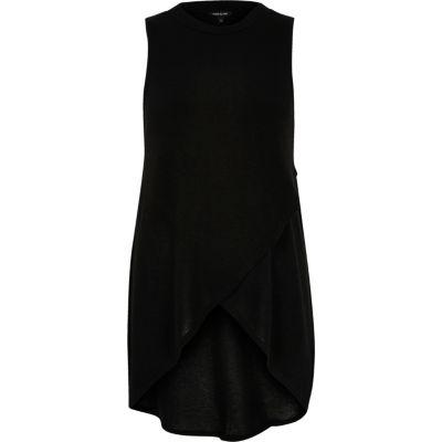 River Island Womens Knit Wrap Front Sleeveless Top