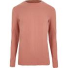 River Island Mens Long Sleeve Ribbed Muscle Fit Knit Top