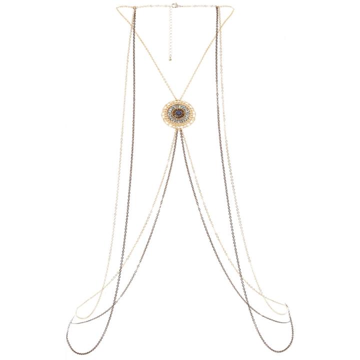 River Island Womens Gold Tone Centre Disc Body Harness