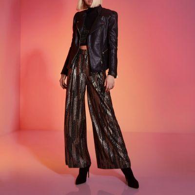 River Island Womens Ri Studio Puff Sleeve Leather Jacket