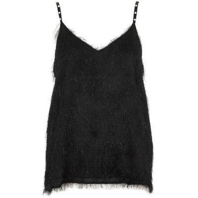 River Island Womens Fringed Faux Pearl Strap Cami Top