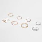 River Island Womens Mixed Tone Love Rings Pack