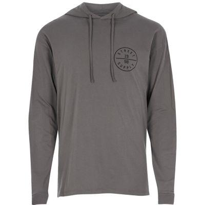 River Island Mensgrey Logo Light Hoodie