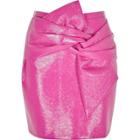 River Island Womens Bow Front Vinyl Mini Skirt