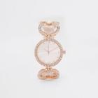 River Island Womens Rose Gold Tone Rhinestone Pave Circle Watch