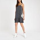 River Island Womens Spot Pleated Hem Slip Dress