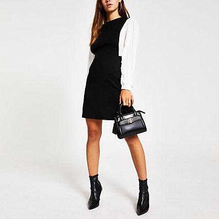 River Island Womens Petite Pleated Sleeve Mini Dress