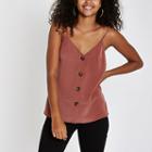 River Island Womens Copper Button Front Cami Top