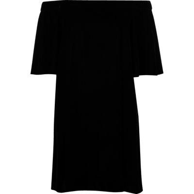 River Island Womens Velvet Bardot Swing Dress