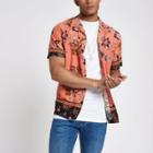 River Island Mens Printed Revere Short Sleeve Shirt