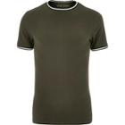 River Island Mens Tipped Muscle Fit T-shirt