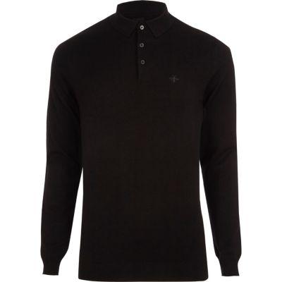 River Island Mens Big And Tall Long Sleeve Polo Shirt