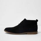 River Island Mens Suede Wide Fit Eyelet Desert Boots