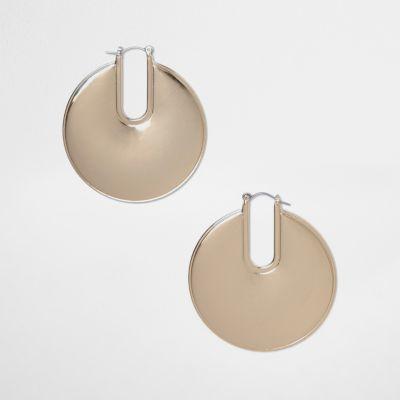 River Island Womens Gold Tone Disc Hoop Earrings