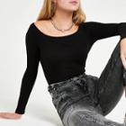 River Island Womens Canoe Neck Long Sleeve Top