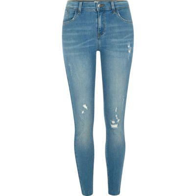 River Island Womens Amelie Distressed Super Skinny Jeans